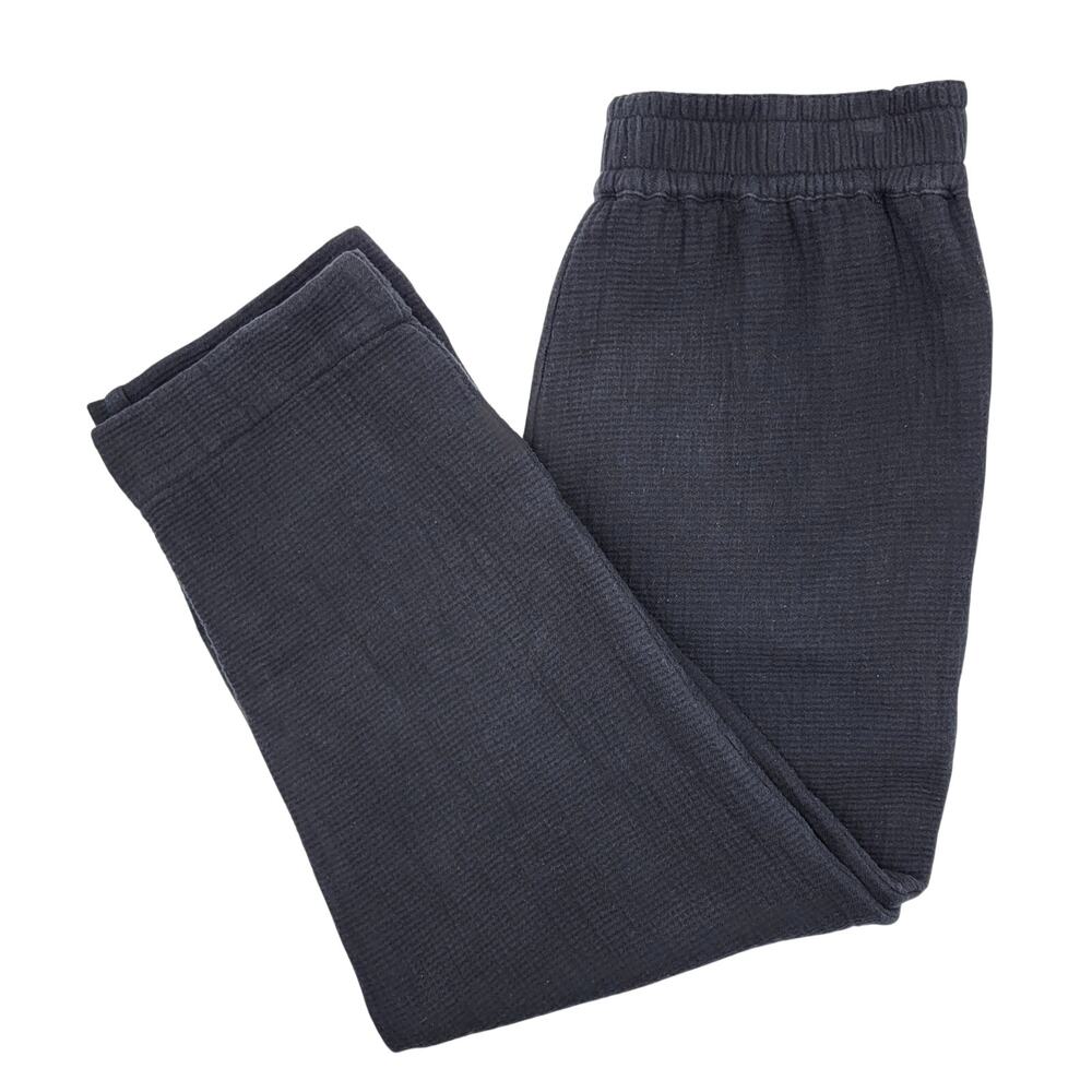 Madewell Cotton Gauze Pull On Pants Black Small Cropped Lagenlook Elastic Waist